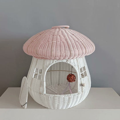  Cherry blossom pink cat house without a cushion.