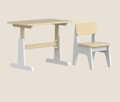  Ivory beech desk paired with one matching backrest chair