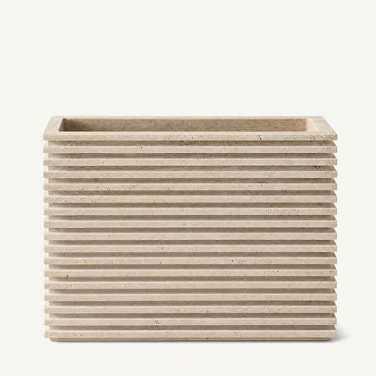 Doric Travertine Ribbed Vessel