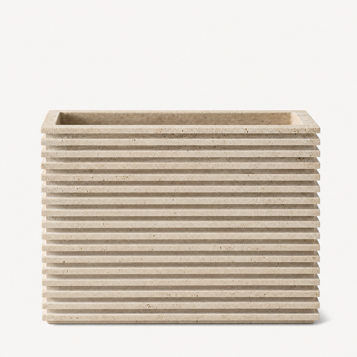 Doric Travertine Ribbed Vessel