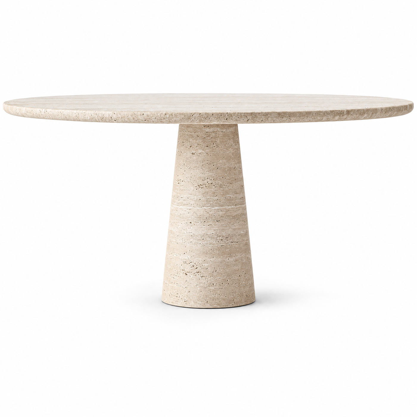 Colonna Round Travertine Table