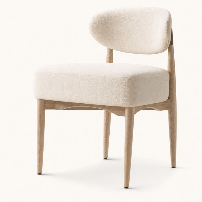 Lyra Linen Rounded Back Dining Chair