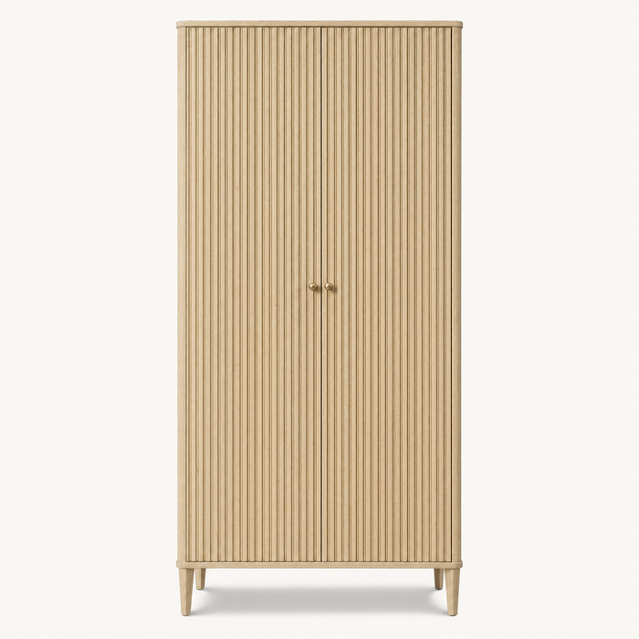 Preston Fluted Oak Storage Cabinet