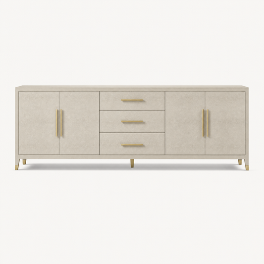 Thornton Cream Leather Credenza