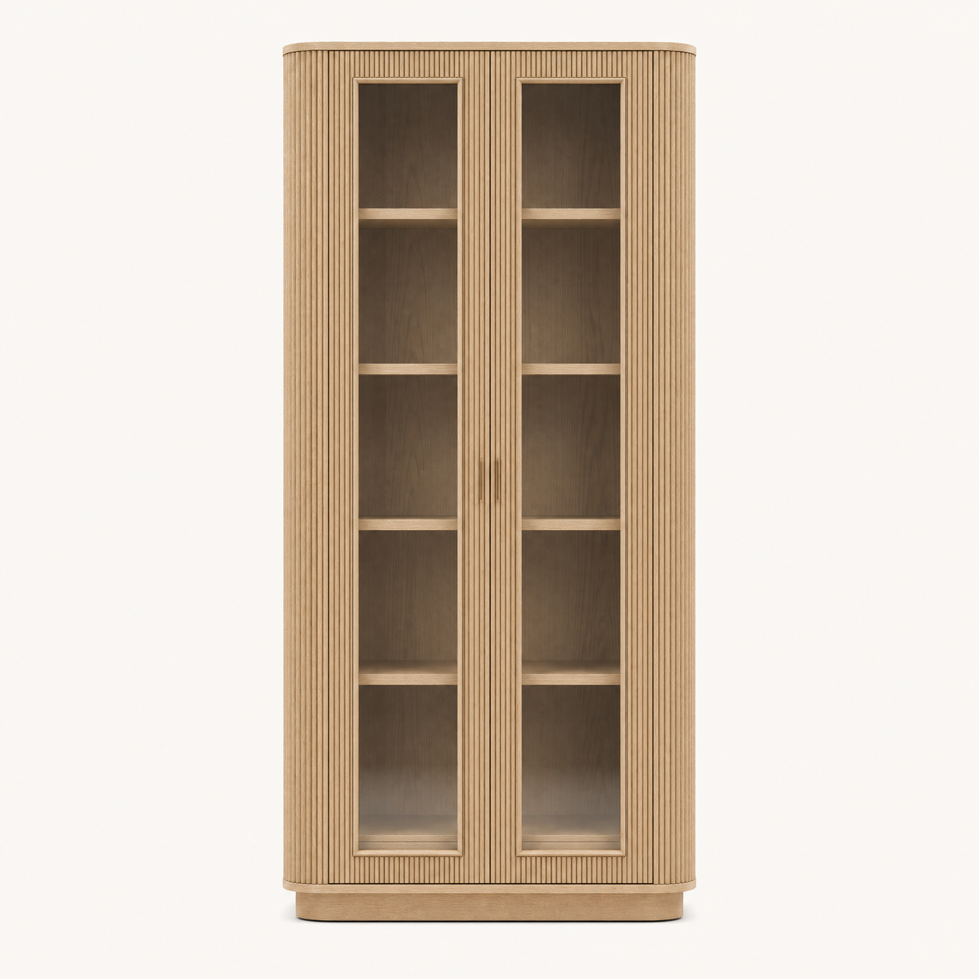 Weston Fluted Oak Glass Cabinet