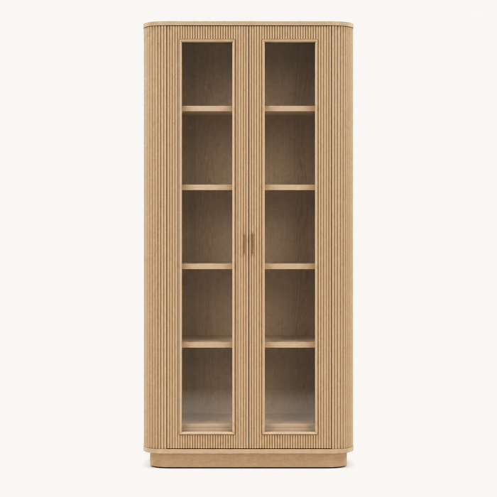 Weston Fluted Oak Glass Cabinet
