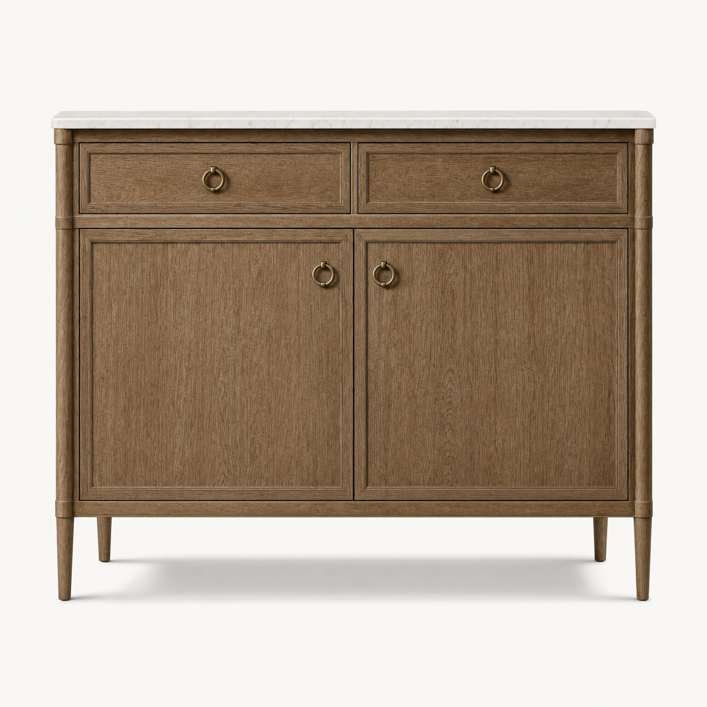 Hadley Oak Marble Top Cabinet