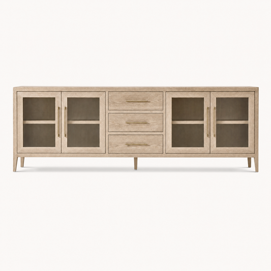 Fairview Oak Glass Door Credenza