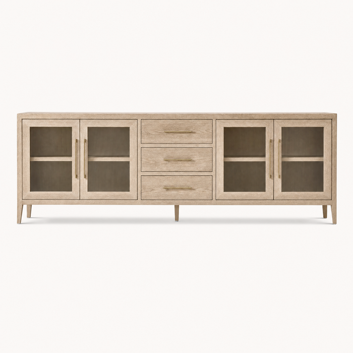 Fairview Oak Glass Door Credenza