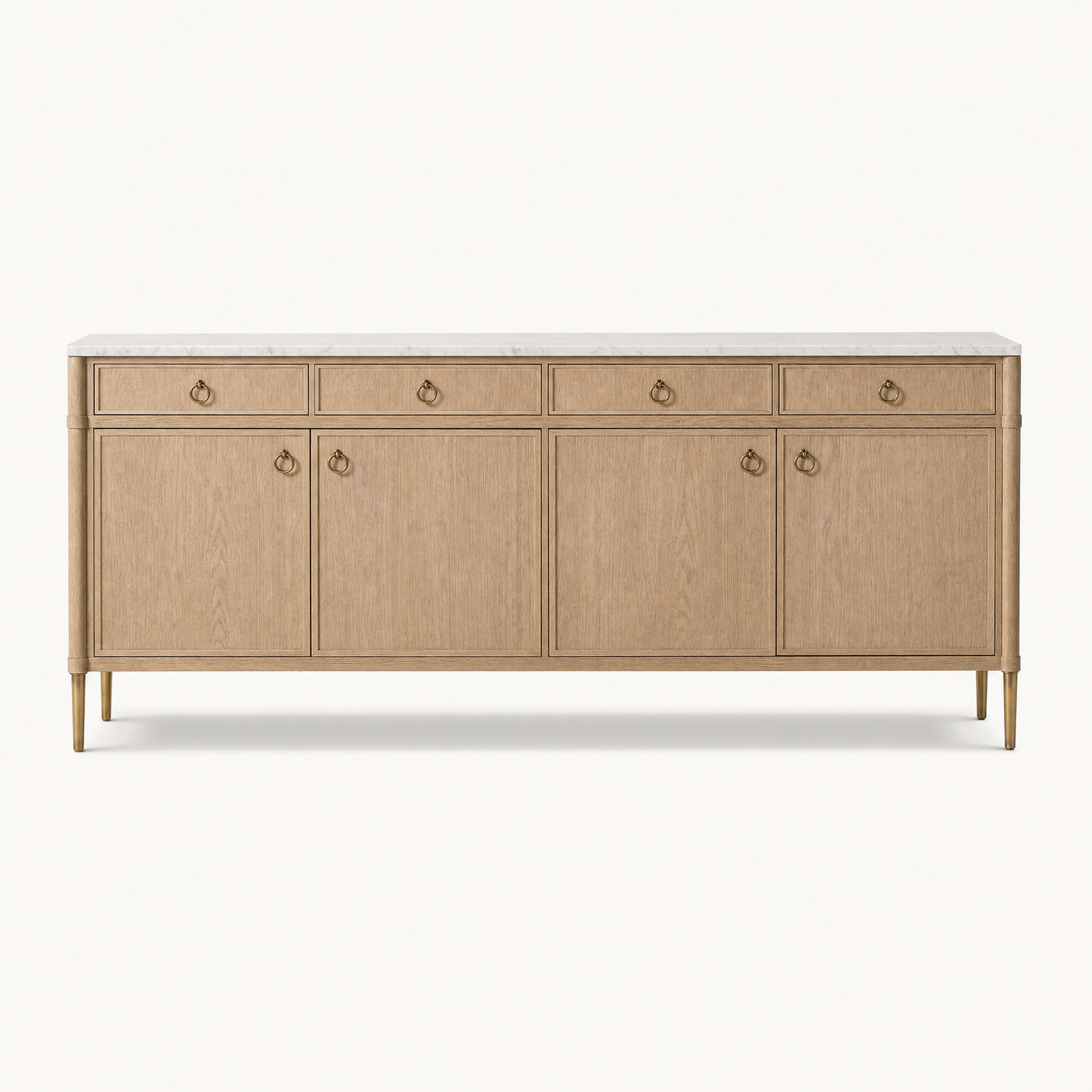 Marlowe Oak Marble Top Sideboard