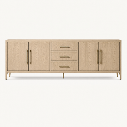 Whitmore Oak Door and Drawer Credenza