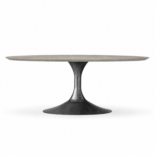 Saari Oval Table, Smoke & Gunmetal