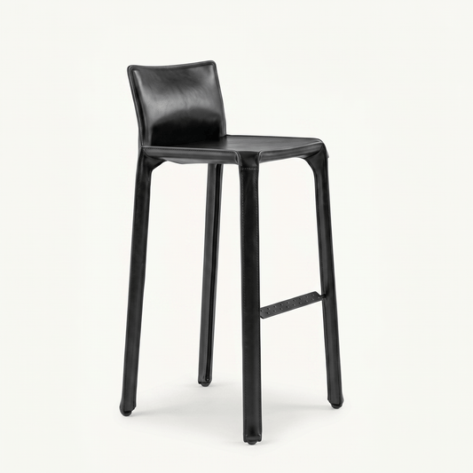 Wood Frame Bar Stool With Back