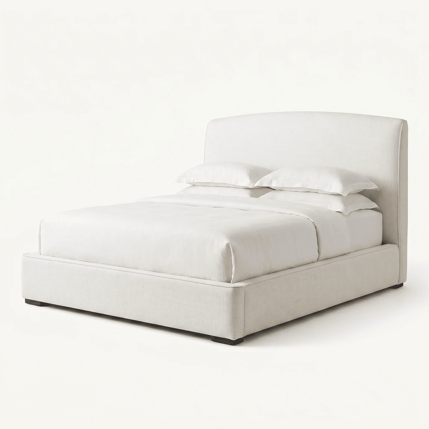 Soft Curved Upholstered Platform Bed