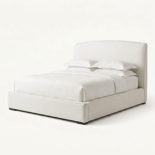 Soft Curved Upholstered Platform Bed