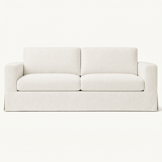 Contemporary Slipcovered Upholstered Lounge Sofa