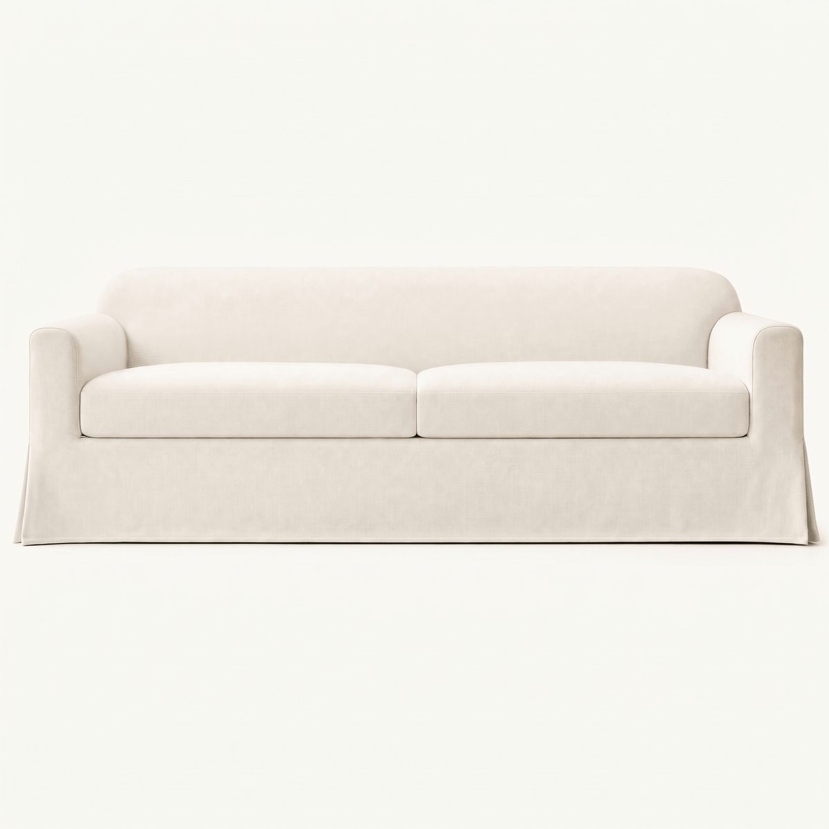 Contemporary Slipcovered Two Cushion Lounge Sofa