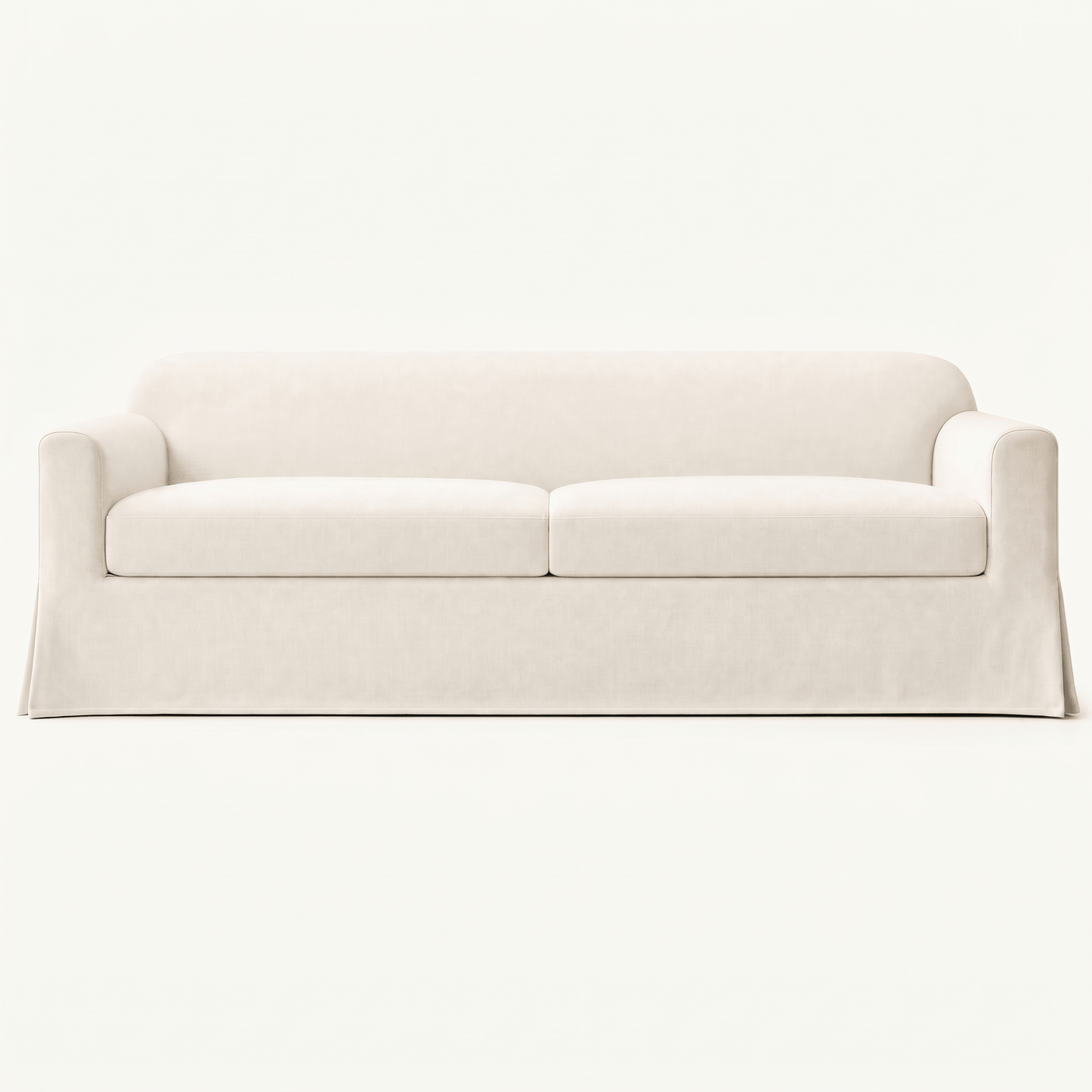 Contemporary Slipcovered Two Cushion Lounge Sofa