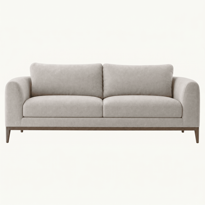 Modern Upholstered Living Room Sofa With Wood Base