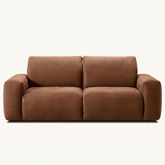 Deep-Seat Modular Reclining Leather Sofa