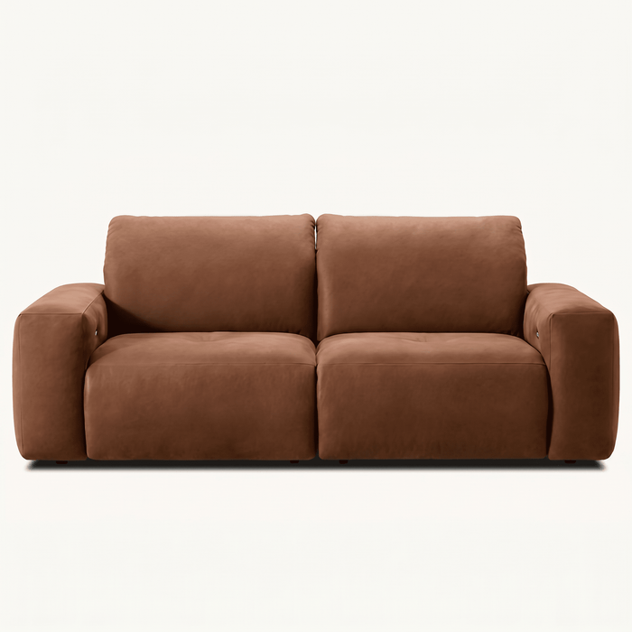 Deep-Seat Modular Reclining Leather Sofa