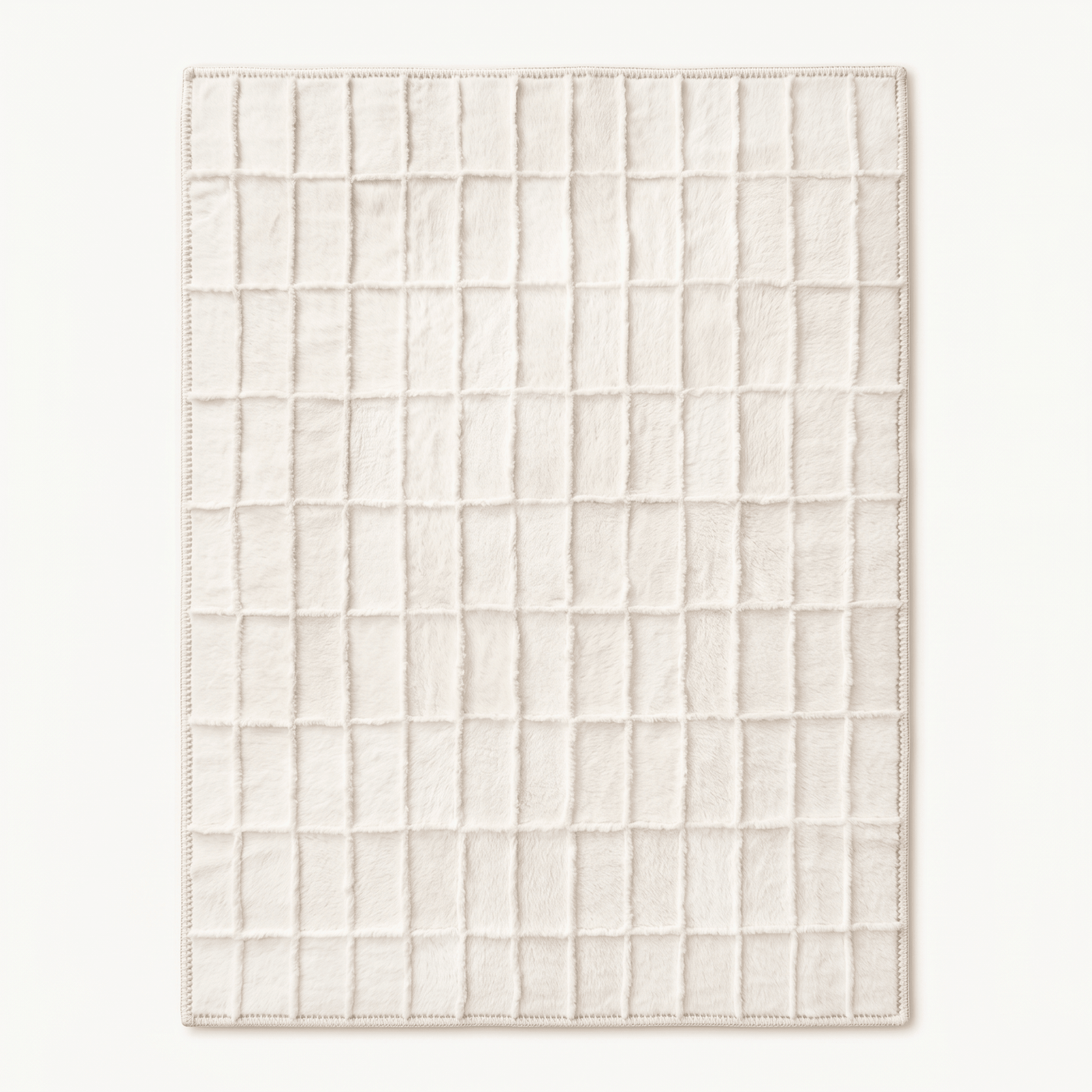 Embossed Grid Soft Plush Area Rug