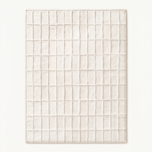 Embossed Grid Soft Plush Area Rug