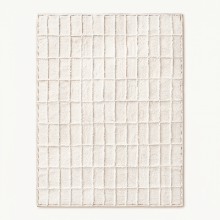 Embossed Grid Soft Plush Area Rug