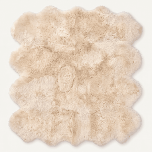 Plush Faux Fur Patchwork Area Rug