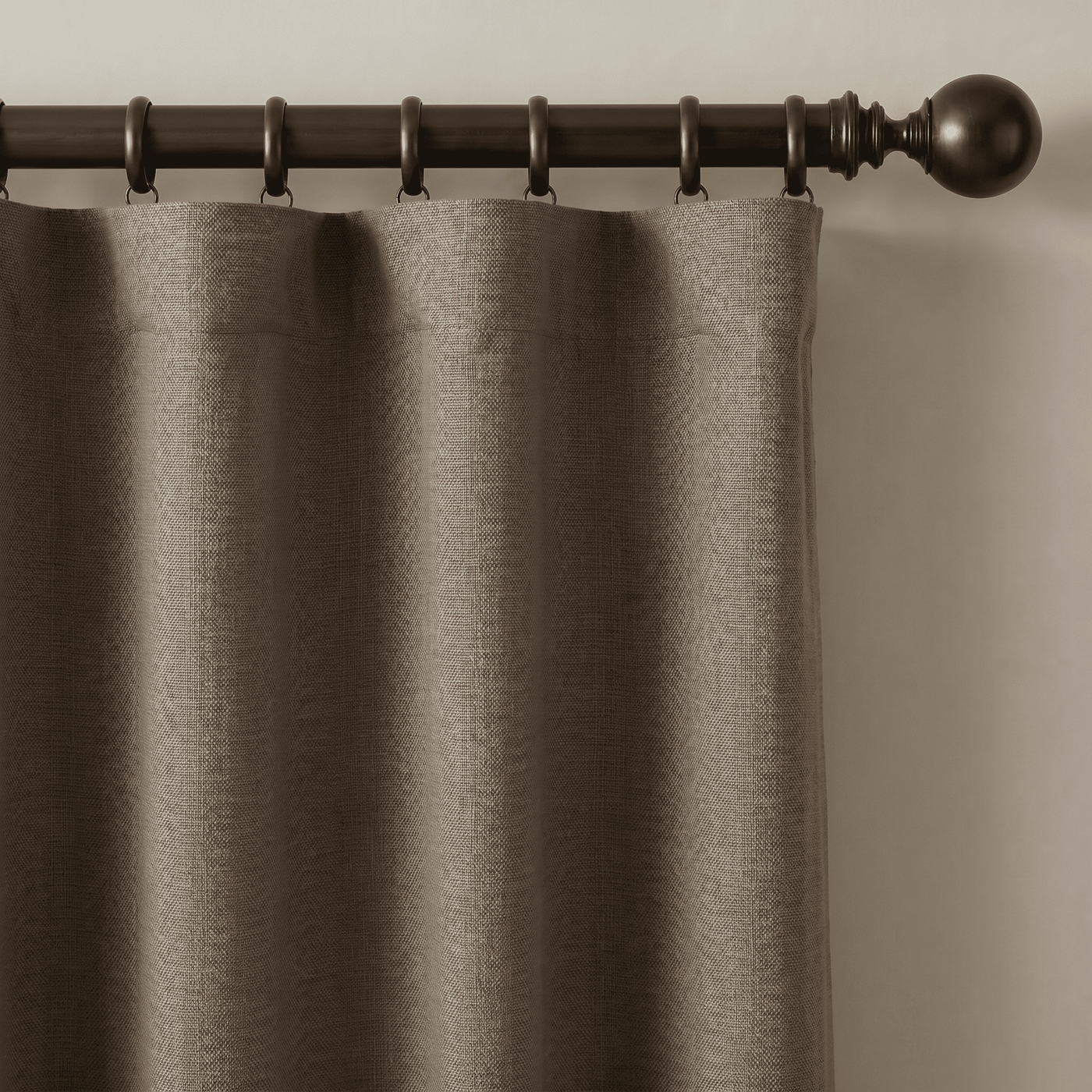 Woven Linen Look Blackout Curtain Fabric