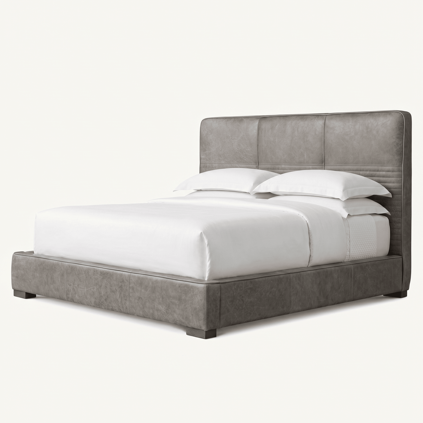 Premium Tufted Leather Platform Bed