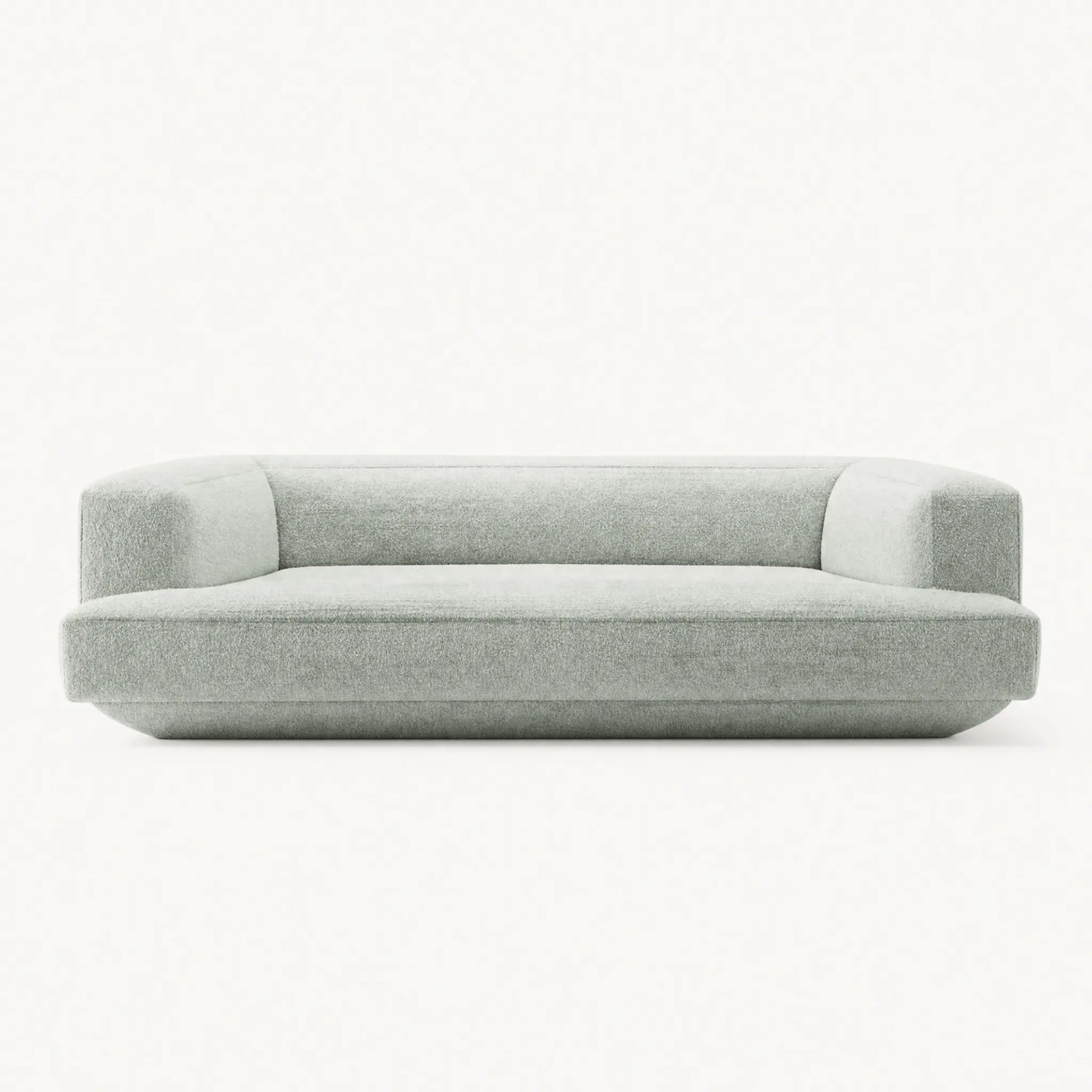 Low Profile Sage Bouclé Sofa Bench