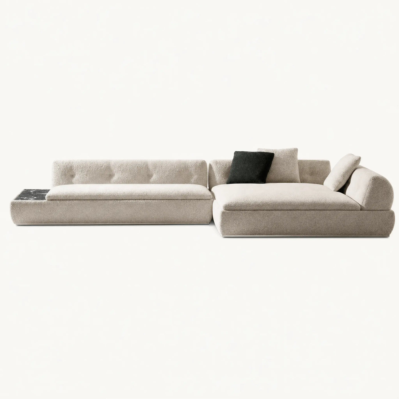 Marble Side Tray L-Shaped Modular Sofa