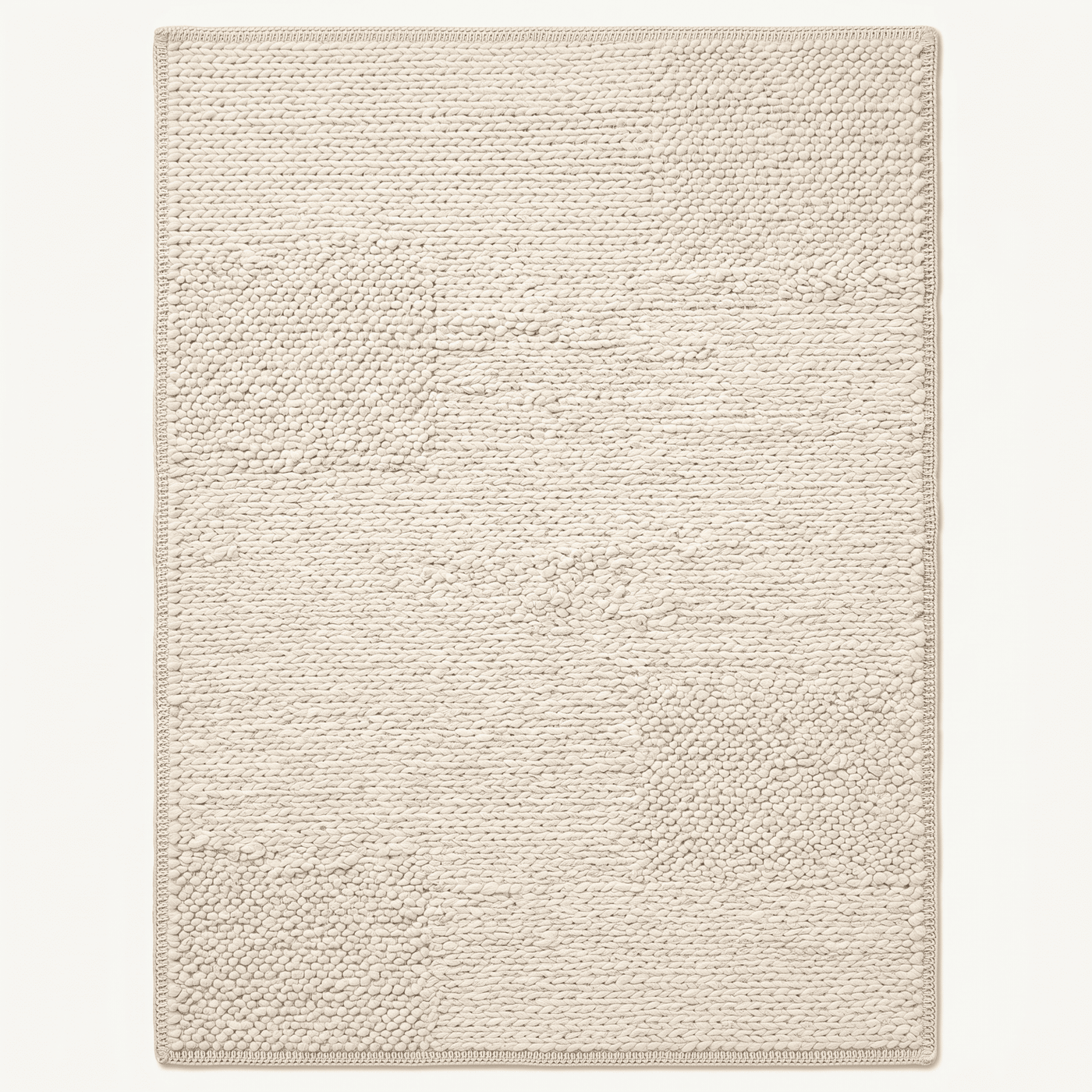 Textured Knit Neutral Tone Area Rug
