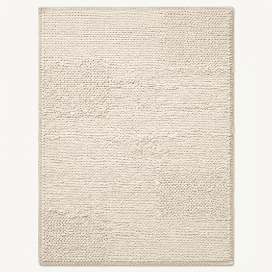 Textured Knit Neutral Tone Area Rug
