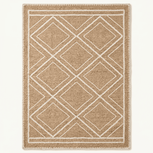 Geometric Pattern Natural Fiber Area Rug
