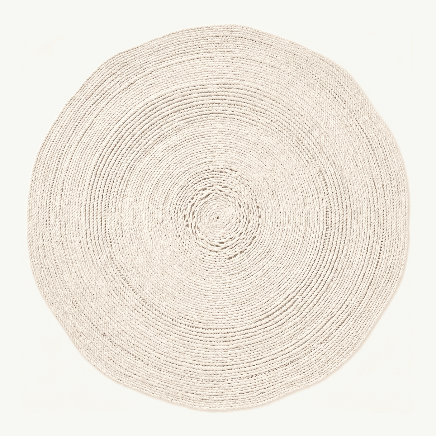 Round Spiral Woven Natural Fiber Rug