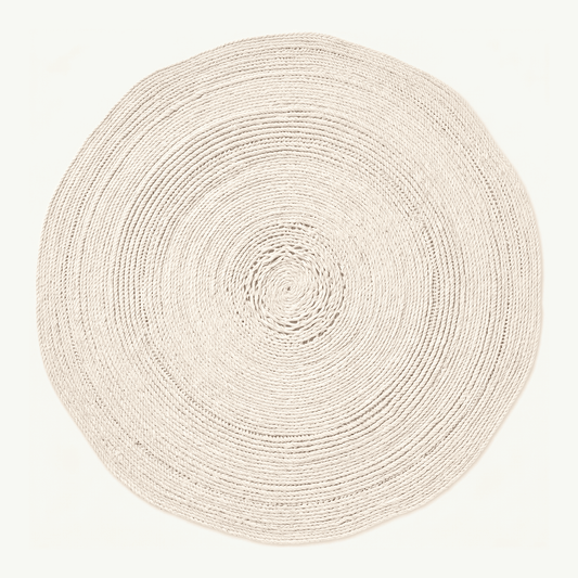 Round Spiral Woven Natural Fiber Rug