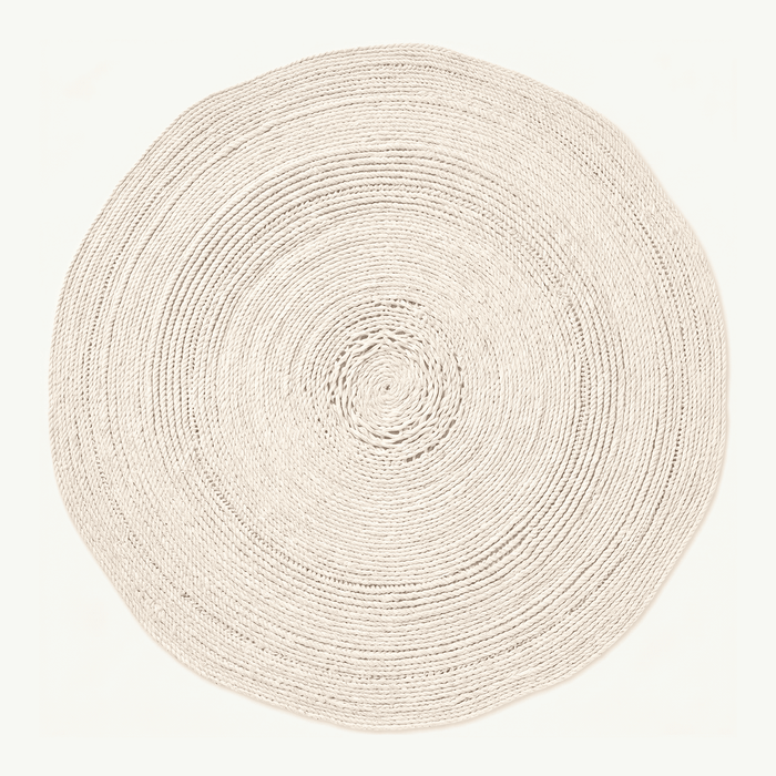 Round Spiral Woven Natural Fiber Rug