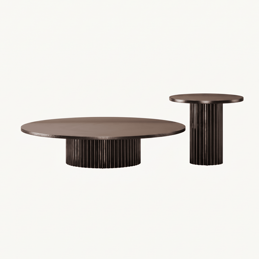 Round Stone Top Accent Tables