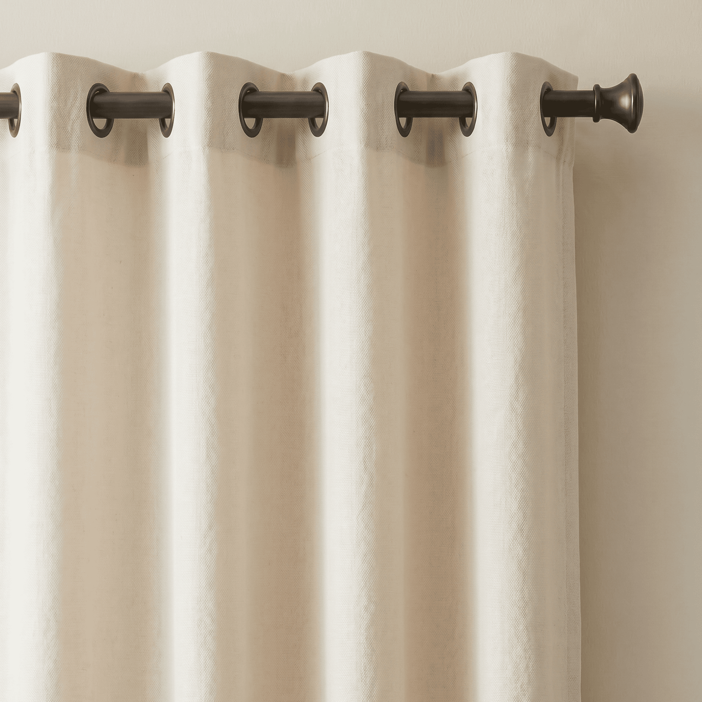 Cream Matte Blackout Woven Curtain Fabric