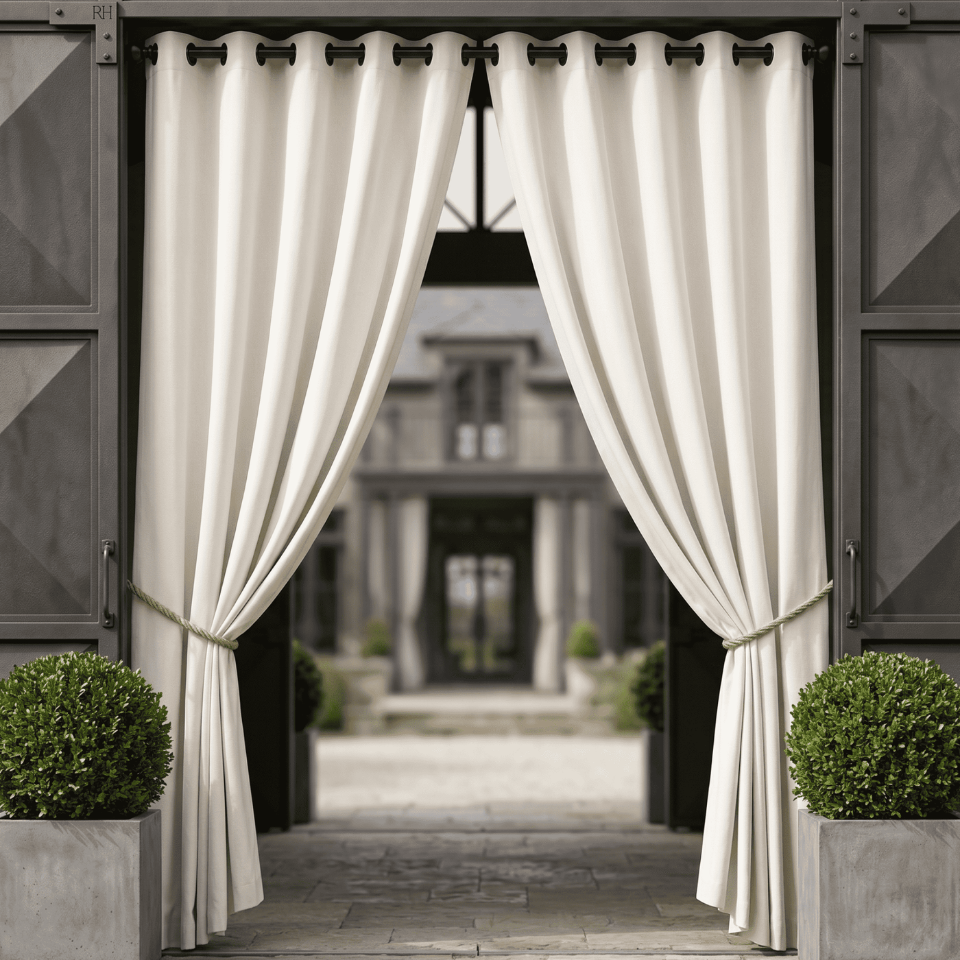 Cream Matte Blackout Woven Curtain Fabric