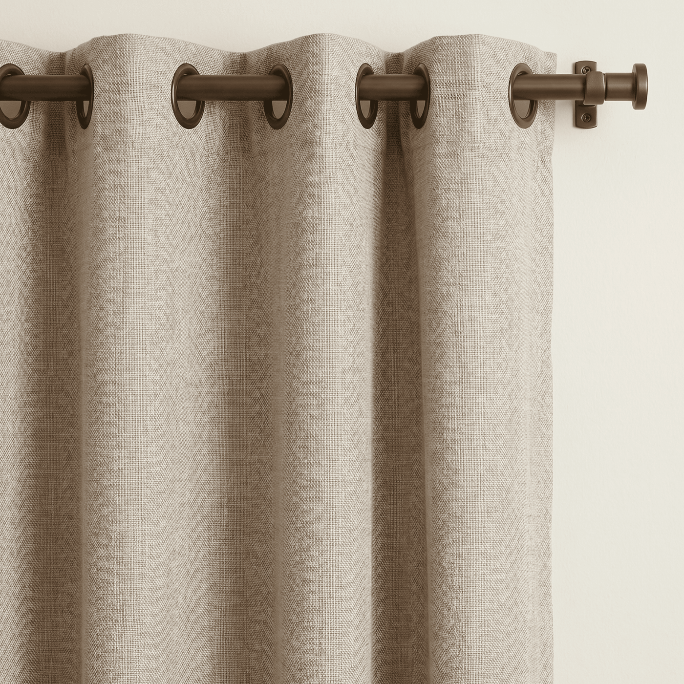 Light Gray Herringbone Linen Blend Curtain