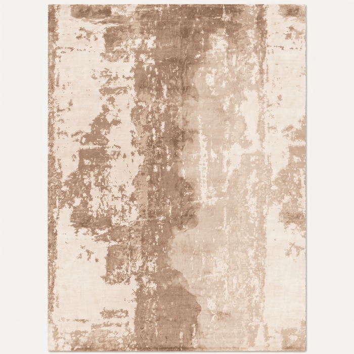 Abstract Distressed Pattern Viscose Area Rug