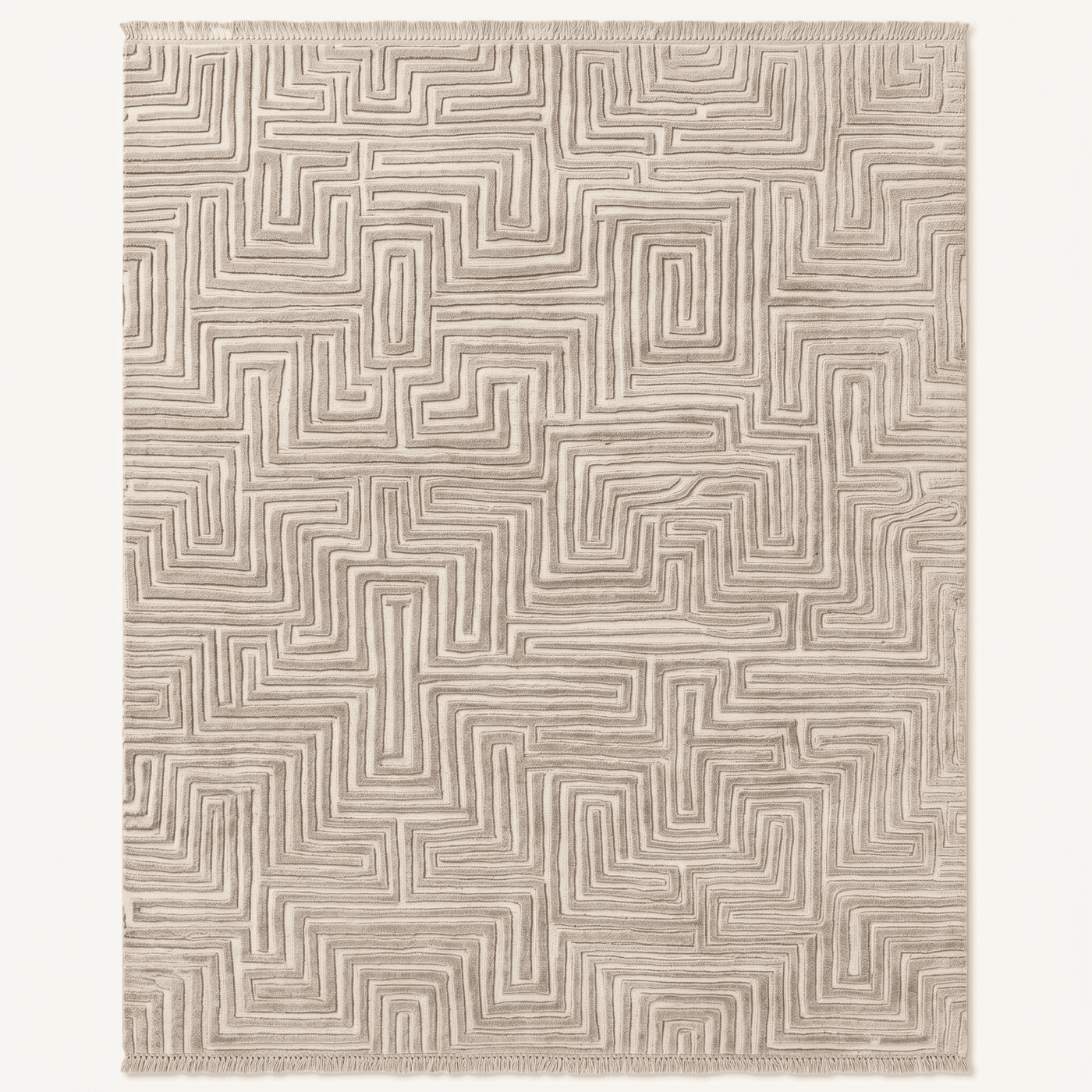 Maze Pattern Textured Area Rug