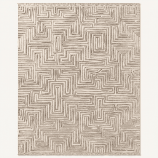 Maze Pattern Textured Area Rug