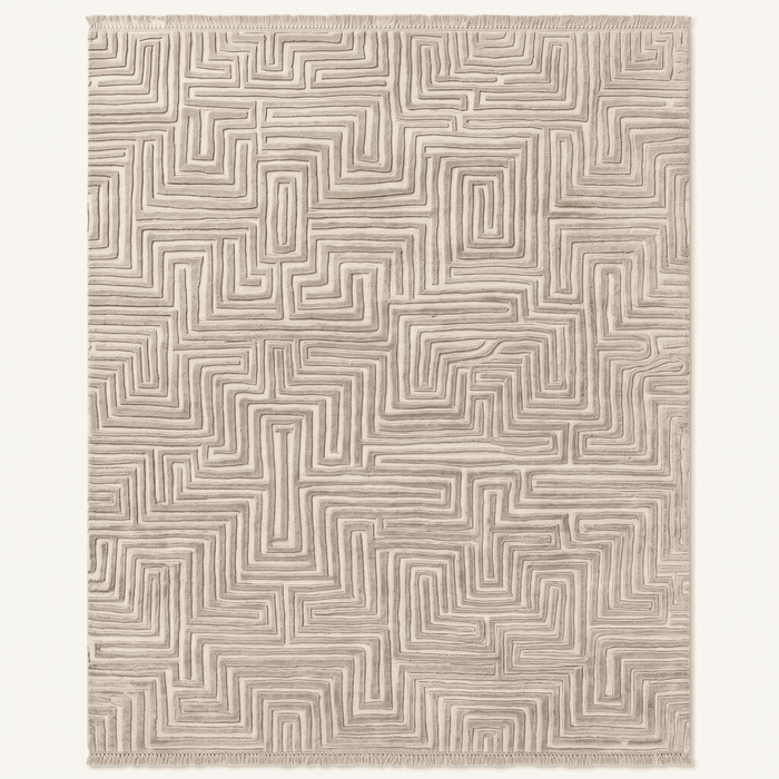 Maze Pattern Textured Area Rug