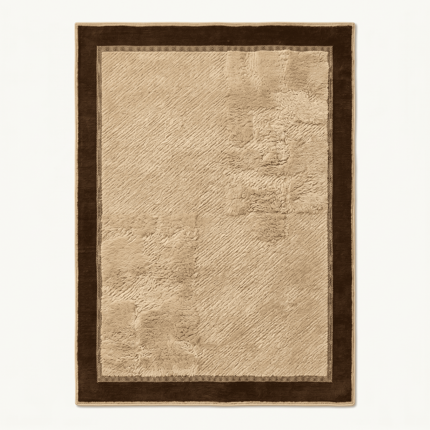 Bordered Plush Textured Area Rug