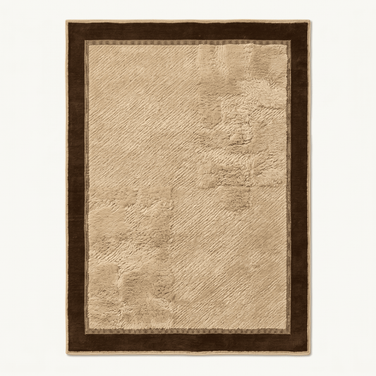 Bordered Plush Textured Area Rug
