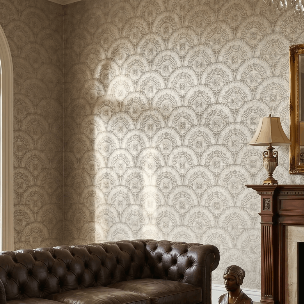 Art Deco Fan Pattern Wallpaper Design